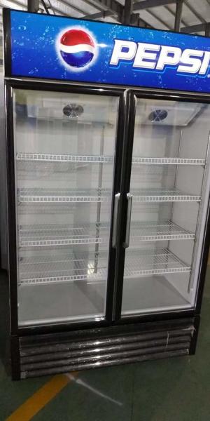 290L Direct Cooling 2 Door Drink Display Fridge Beverage