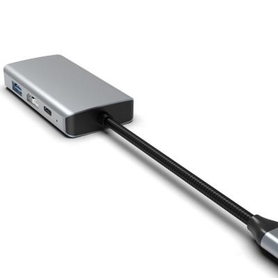 Mini 4 em 1 Adaptador USB C Tipo C Hub Com USB 3.0 HDMI VGA USB-C PD Carregamento