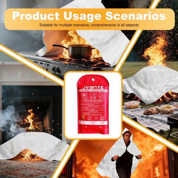EN1869 Certified Fiberglass Fire Blanket 1m x 1m Home Camping Safety Fireproof Emergency Fire Fighting Blanket