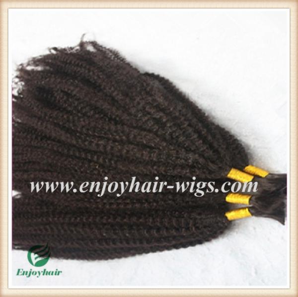 Indian 5A virgin  hair bulk ,natural color(can be dye) afro kinky curly 10''-26''length