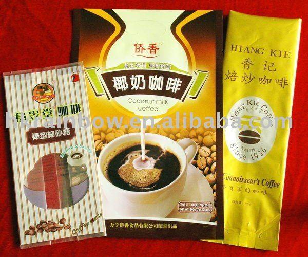 PE / AL / PET Side - Seal Stand Up Coffee Bean Snack Bag Packaging Pouch