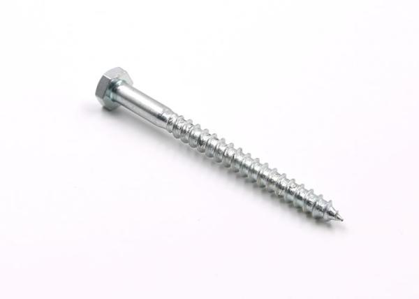 Hex Head Mild Steel Wood Screws DIN571 Zinc Plated Blue White Color