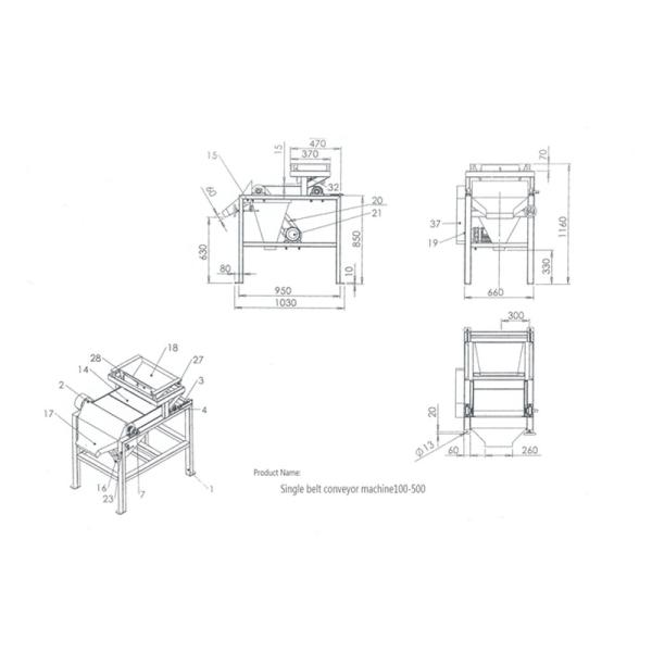 Машинный конвейер для магнитного сепаратора пояса 380VAC 50HZ магнитный сепаратор для кварцевого песка