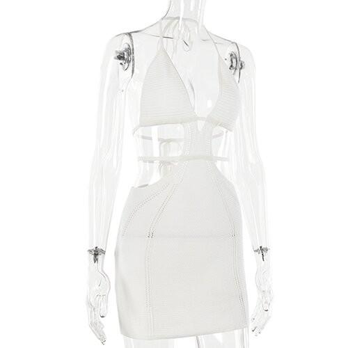 OEM maufactory Europe and the United States 2023 spring and summer new knit sweater dress sexy pure desire hot girl