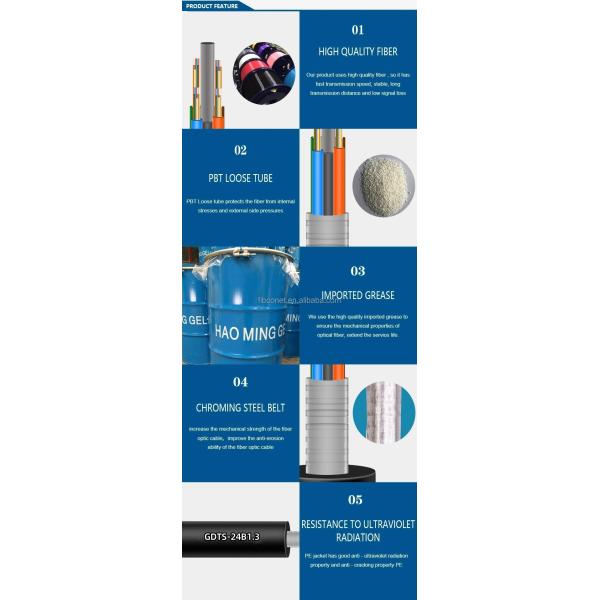 24 cores GYTS Fiber Optic Cables for Outdoor Communication 24B1.3 Gyta Gyts SM Singlemode