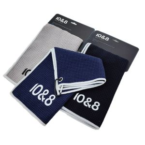 Solid Color Woven Microfiber Golf Towel with Sand Free Feature Custom Logo Waffle Golf Towel for Club