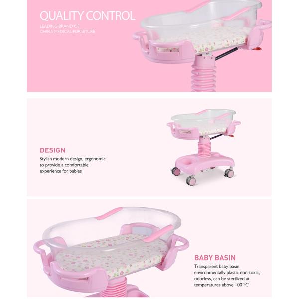 Hydraulic Multifunction Adjustable Newborn Medical Bed ICU Children Pediatric Bed ABS Plastic Baby Hospital Crib