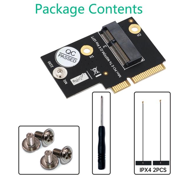 M.2 NGFF Key E To Half-Size Mini PCI-E Adapter For WiFi6 AX200, Card And Y510P Model