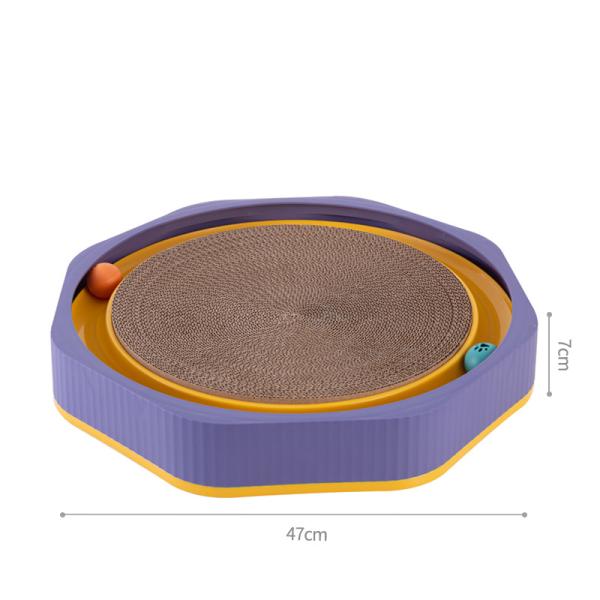 Wood Cat Scratcher Cardboard Oval Corrugated Scratch Lounge Bed Durable Cat Training Toy