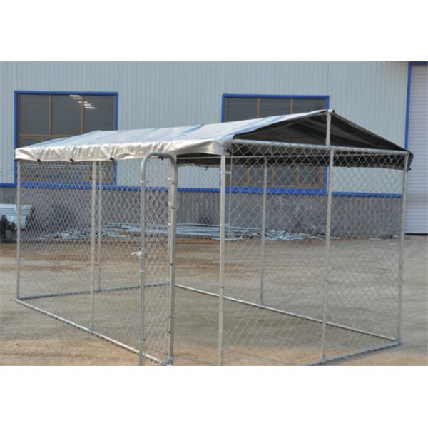 2mm Galvanized Wire Chain Link Dog Kennel 13 Feet X 7.5 Feet X 6 Feet