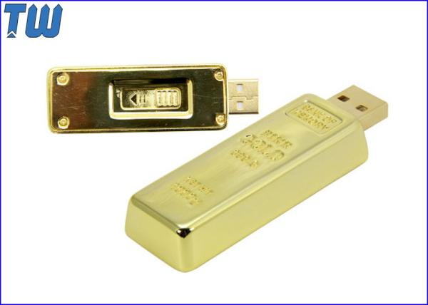 Gold Bar 2GB Driver USB Pen Drive Flash Disk Heavy Full Metal