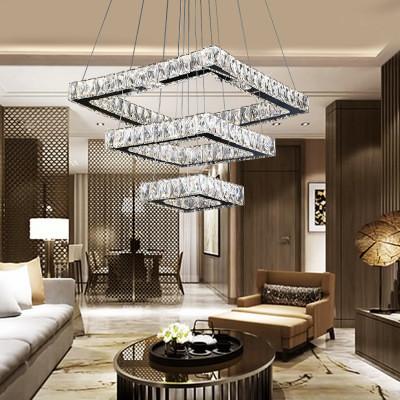 4000k LED Crystal Chrome Modern Pendant Light pour le salon