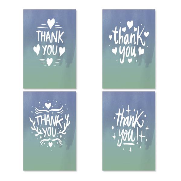Festival Small Thank You Message Card CMYK Color Snow Christmas Greeting Postcard