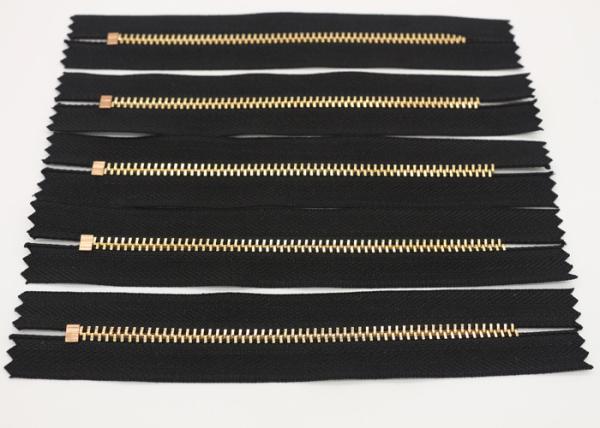 Decorative Dressmaking 4 Inch Metal Zipper , Heavy Duty Metal Jacket Zippers