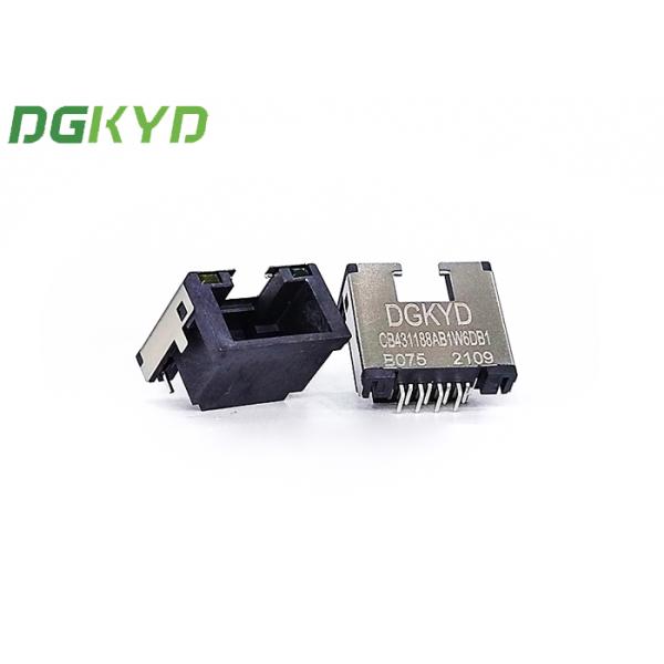 SMT Single Port RJ45 Shielded Connector G / Fu RJ45 Socket Connector 8 Pin Sinking Plate 4.3