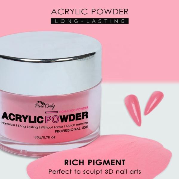 Custom Pure Only Fast Dry Glitter Colored Acrylic Nail Powder for Long Lasting Nails Nail Beauty Products Oem