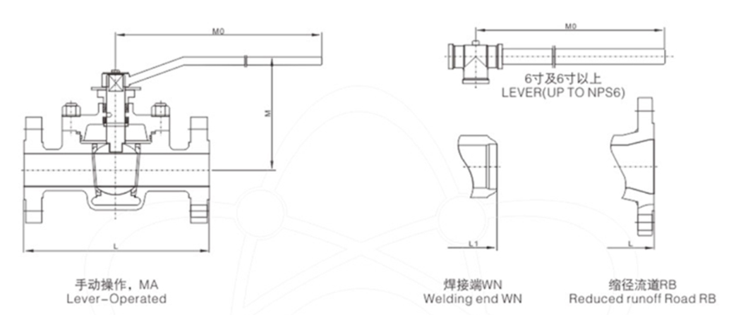 DN15-DN250 Manual Floating Ball Valve Top-Entry Flange End for Oil Gas Water WCB Stainless Steel Carbon Steel