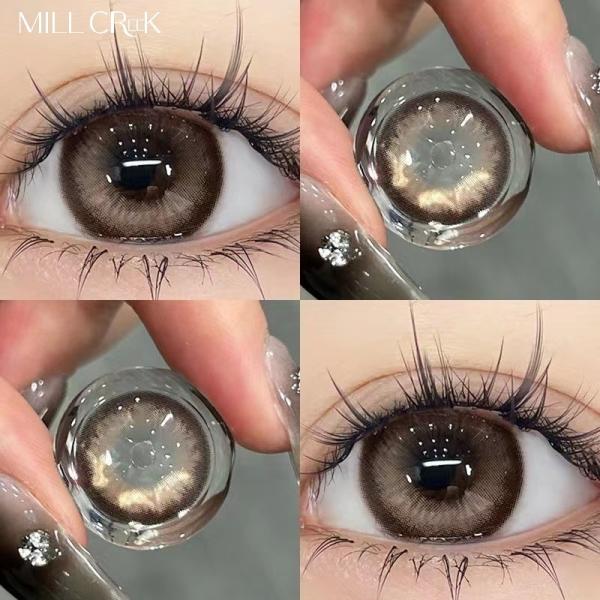 Natural Cosmetic Contact Lenses Millcreek Lenses 14.5mm Diameter In Brown Grey Color