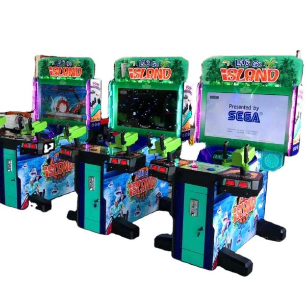 Parque de diversões comercial indoor Let's Go Island Pequena televisão de arcade máquina de jogo de tiro de vídeo arma para crianças crianças FEC