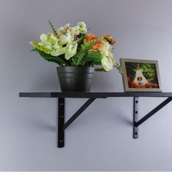 Специальное покрытие 12x8 Black Power Heavy Duty Triangle Shelf Bracket и процесс бурения