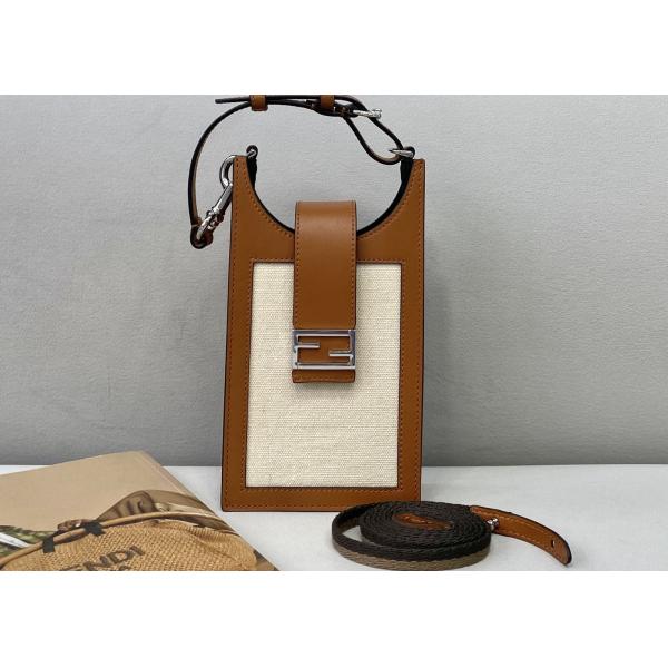 Delicate Small Mobile Phone bag Cotton And Linen Materials And Imported Cow Leather Lovely cross-body bag