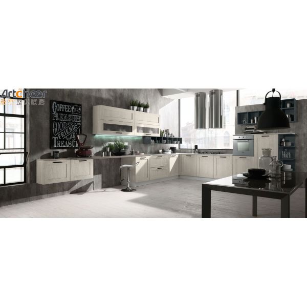 Wooden Shaker Door Kitchen Cabinet with Half Bullnose Eco-Friendly Design and 5 Year Warranty