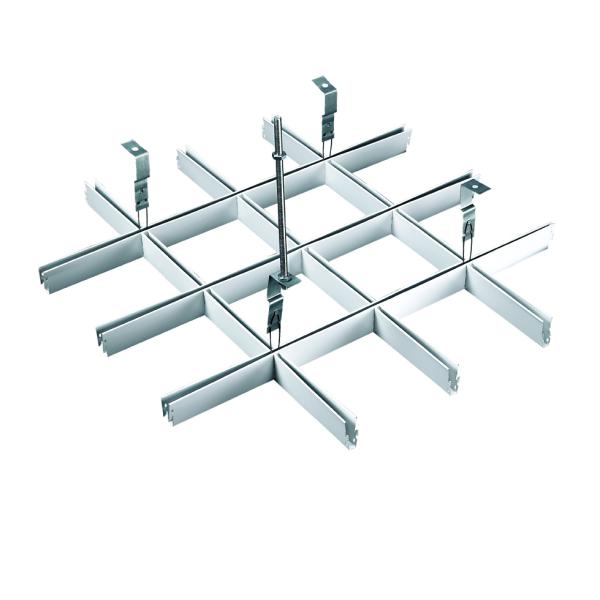 Широкий потолок металла решетки подвеса, плитки потолка клетки решетки открытые