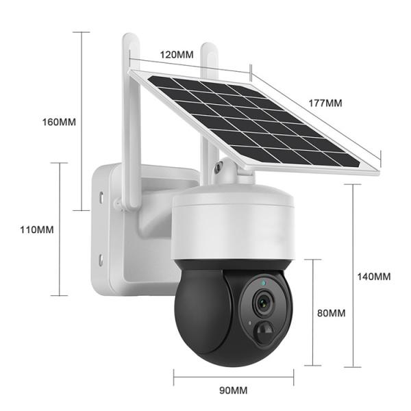 Mini Size Solar Powered CCTV Security Cameras With 12000MA Batteries