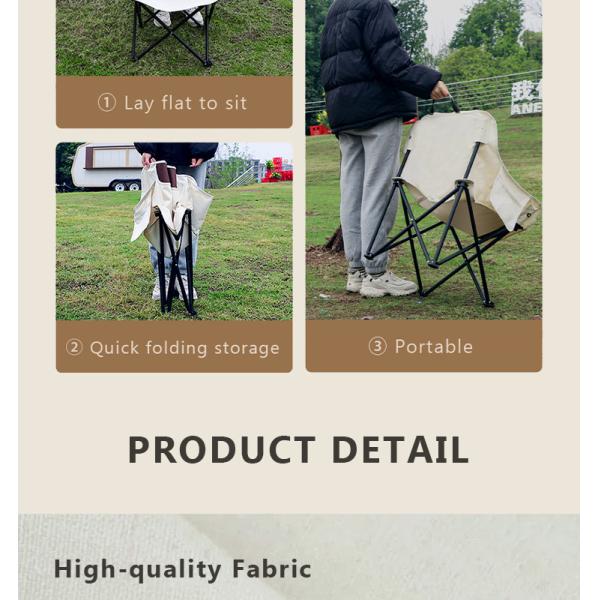 Silla de campamento de metal luna 150KG Capacidad 600D Tejido de Oxford