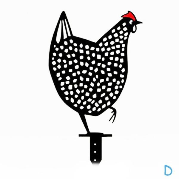 Black 25cm SGS Metal Chicken Yard Art SGS Metal Rooster Yard Decor