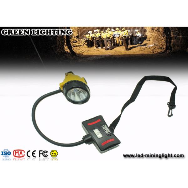 LED Two Charging Way IP68 Miners Cap Lamp with Warning Light , 28000lux Superbright