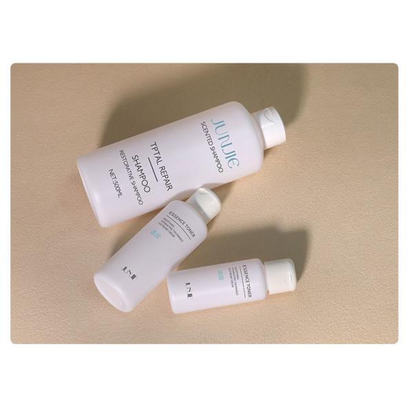 Botella de champú de plástico PET con bomba y tapa abatible de 60 ml, 120 ml y 500 ml para envasado de loción corporal y cosméticos