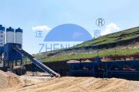 Tipo automático planta de procesamiento por lotes por lotes concreta de la correa 90m3 de HZS90 con 3 - 4 compartimientos de almacenamiento