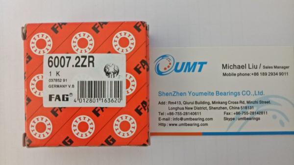 Deep Groove  FAG Ball Bearing 6007-2ZR   14mm Width Chrome Steel Low Noise