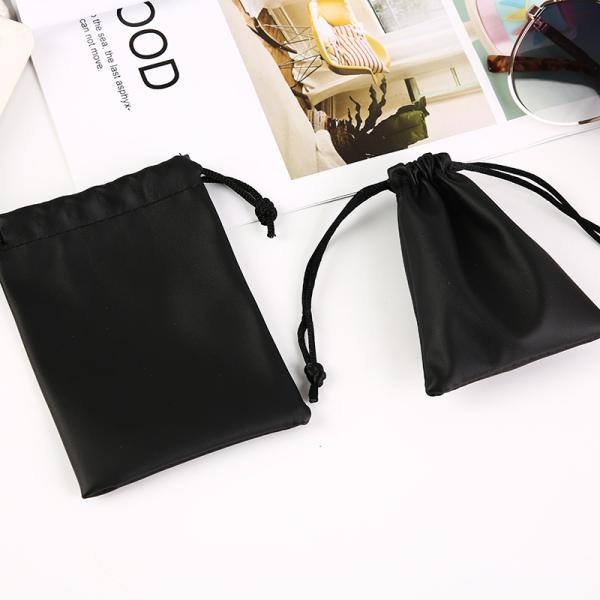 Customized Logo PU Leather Waterproof Drawstring Bag for Jewelry and Gifts Packaging
