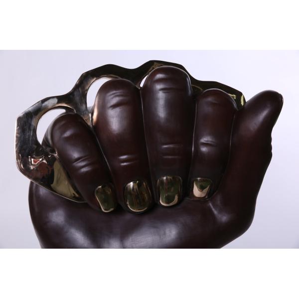 Patina Knuckle hand bronze sculpture for American art studios ,China bronze sculpture supplier