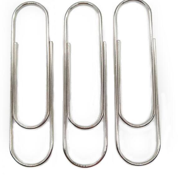 Zinc Finish 100mm Gaint Round Metal Paper Clips For Office Stationery