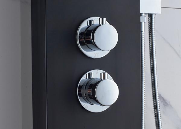 Dual Handle Control Bath Shower Panels Black Painting Appearance ROVATE