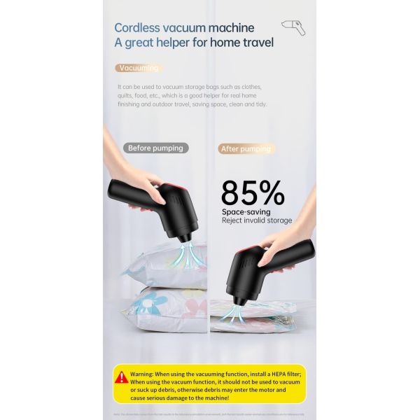 Portable Cordless Handheld Car Vacuum Cleaner With 6500Pa Suction