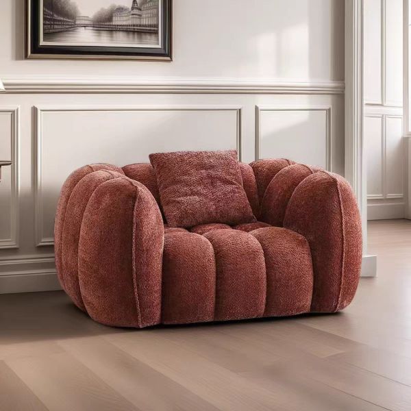 OEM Single Seat Square Upholstered Full Sponge Leisure Fabric Reclining Lounge Sofa Chair Compressed Sofa for Bedroom Living