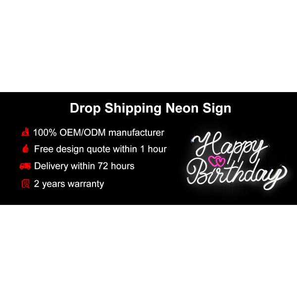 Feliz cumpleaños letras acrílicas LED luces decorativas LED 2835SMD signo neón