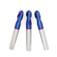 2 cuchillas de tungsteno de acero de bola de corte de extremo de fresado cortador de nano-revestido de carburo herramienta de corte