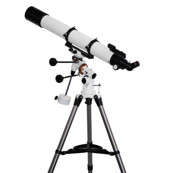 EQ80900 Refracting Telescope Focal Length 900Mm Adjustable Portable Travel Telescopes for Astronomy, with Equatorial Mount