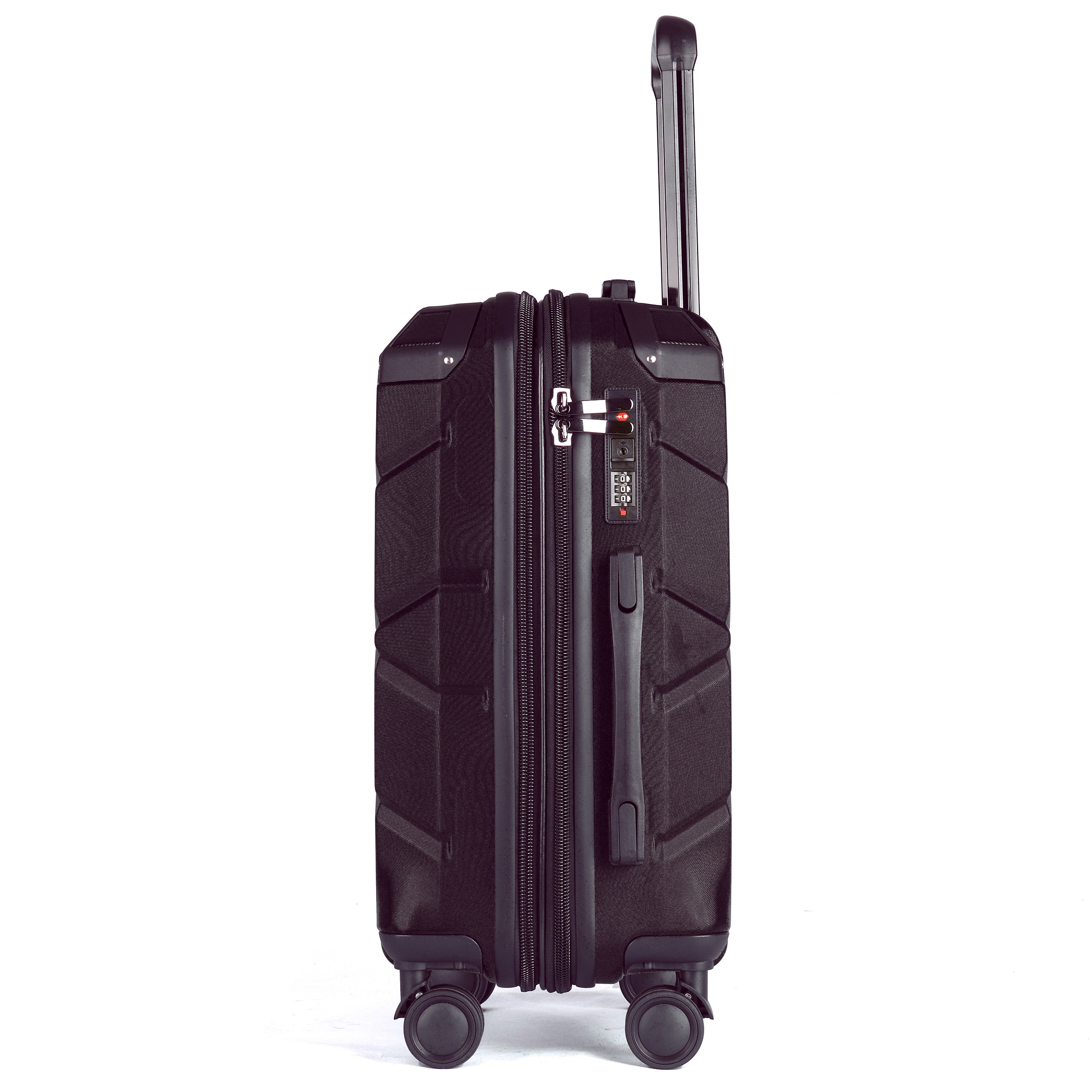 20 24 28 Inch Double-Layer Explosion-Proof Zipper Trolley Luggage Set Outdoor Suitable with Hook Bottom Handle Mainly Made PP PC