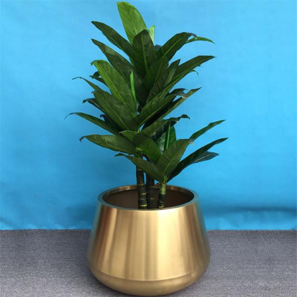 Hot sale decorative round steel flower pots small planter