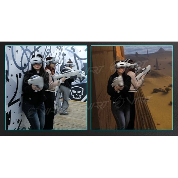 Multiplayer Full-Sensory VR Shooting Simulator with 84m² Free-Roam VR Arena for Entertainment Venues