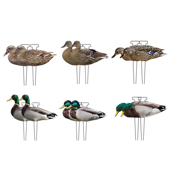 Custom PP Mallard Silhouette Decoys For Hunting Waterproof Anti Reflective Multiple Style