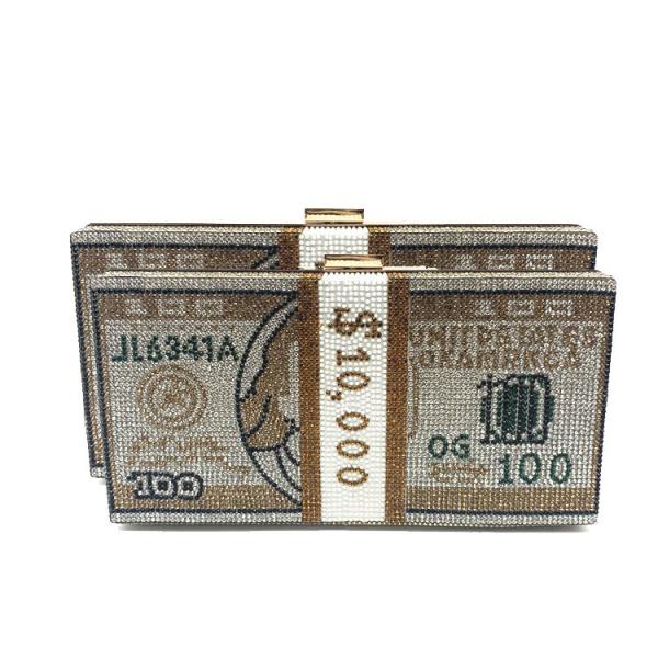 Waterproof Dollar Lock Money Clutch Elegant Ladies Wedding Handbags by Fashion Designer