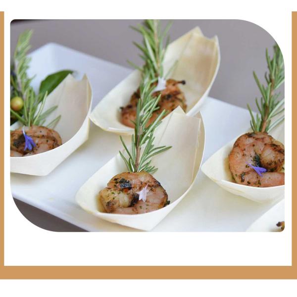 Party Occasion Compostable Wooden Boat Sushi Packaging Container Poplar Wood Material