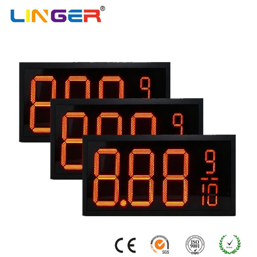 8.889/10 Format Gas Price LED Signs Red / Green Digital Signs For Gas Station